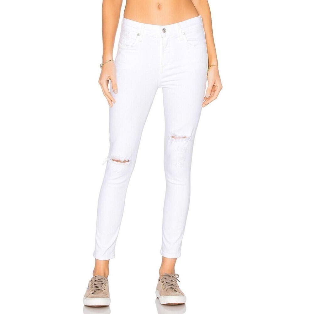 Agolde Sophie High Rise Jeans White Denim Crop Size 29